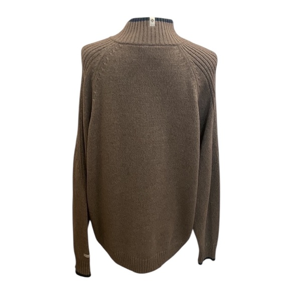 Columbia Cotton Sweater Brown Heathered High Collar Size XL - Picture 2 of 10